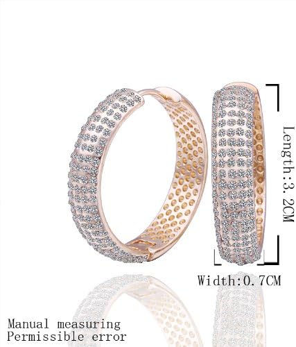 Duman 18k Rose Gold Plated White Crystal Earrings Fashion Jewelry