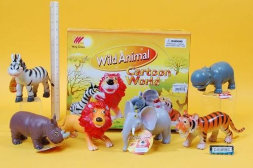 Childrens Toyshop  Toys : Plastic Cute Wild Animal 12cm 6 PER PACK (D66858C)