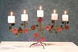 Rustic Metal Home Décor Large Penta Pillar Stand Flower Power Centerpiece