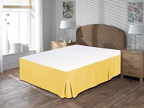 Precious Star 800 Thread Count 1pc Bed Skirt Solid Expanded/Olympic Queen Size 21'' Drop Length Super Soft 100% Egyptian Cotton All Color (Gold)