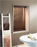 Walnut Wooden Venetian Blind - 60cm Width 120cm Drop - 27mm Slat Width
