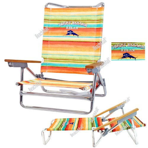 Canopy Beach Chair Tommy Bahama LayFlat 5 position Beach Chair w