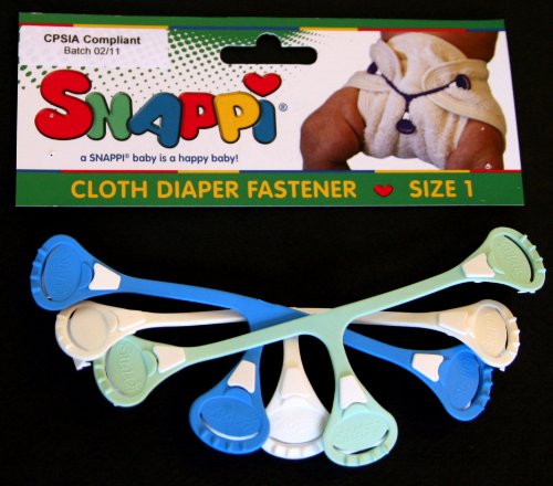 Snappi Cloth Diaper Fasteners - Pack of 3 (Blue, Mint Green, White)