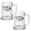 Nashville Predators NHL 2pc 15oz Glass Tankard Set- Primary Logo Nashville Predators NHL 2pc 15oz Glass Tankard Set- Primary Logo