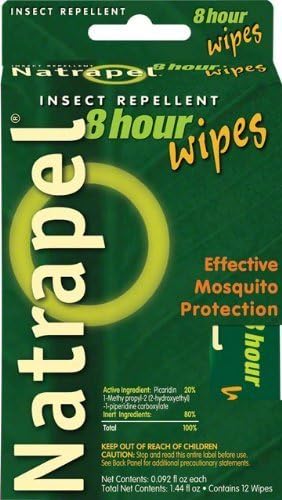 Natrapel 8 Hour Insect Repellant Wipes, 12 Individually Wrapped Wipes by TENDER CORP