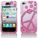 Premium - Apple iPhone 4G Protex Flower Peace Design Protective Case(Carrier: AT&T) - Faceplate - Case - Snap On - Perfect Fit Guaranteed