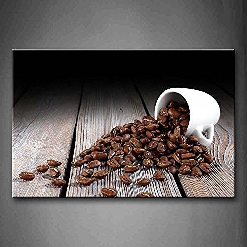 Bling Decor Brown Coffee Beans With A Cup Wall Art Painting Pictures Print On Canvas Food Picture For Room