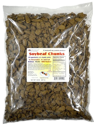 Betta Foods Soyabeaf Chunks (Unflavored TVP), 32-ounce Bag