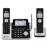 AT&T CL83201 DECT 6.0 Cordless Phone, Black/Silver, 2 Handsets