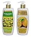 Lemon with Tea Tree Extract Shampoo and Olive Conditioner - ★ Dandruff Defense Shampoo - ★ ALL Natural - ★ Paraben Free - ★ Sulfate Free - ★ Scalp Therapy - ★ Moisture Therapy - ★ Suitable for All Hair Types - Each Pack of 350ml - Each 11.8 Oz - Vaadi Herbals