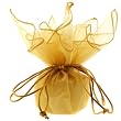 10 Designer Organza Fabric Drawstring Gift Bags Pouches Party Favor Gifts Packaging Gold Medium Size