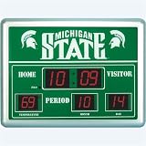 Michigan State Spartans NCAA Scoreboard Clock & Thermometer (14x19)