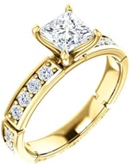 10K Yellow Gold Princess Cut Diamond Ring -- LIFETIME WARRANTY