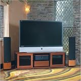 Synergy Cherry & Black Triple TV Cabinet with Flat Panel Mount