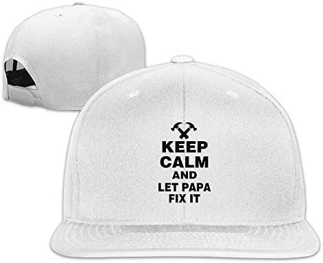 Keep Calm Let Papa Fix It Snapback Caps Flat Brim Baseball Caps