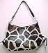 Large Brown / Off White Giraffe Print Purse Handbag
