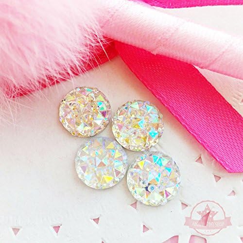 40 pcs 10mm Round Crystal AB Glittery Acrylic Special Effect Rhinestones *ship with FREE GIFT from GreatDeal68*