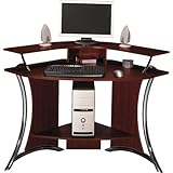 Bush Tacoma Corner Wood Computer Desk in Harvest Cherry