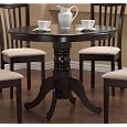 Coaster Brannan Round Single Pedestal Dining Table in Cappucino