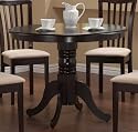 Furniture online: Coaster Brannan Round Single Pedestal Dining Table in Cappucino