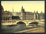 GIANT Wall Sticker of: Palais de Justice and bridge to exchange, Paris, France wall sized poster (photochrom) photochrome measured in inches