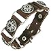 Lucky Star Brown Leather Link Bracelet, Adjustable up to 8.5 Inches for Men and Women