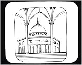 Mouse Pad with black and white , mosque, Palistine, Jerusalem, Israel, Dome of the Rock , worship, Islam, Middle East , Muslim