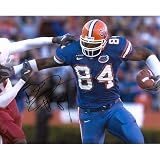 Ben Troupe Autographed Florida Gators (Blue Jersey Horiz) 8x10 Photo