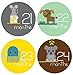 Lucy Darling Shop Monthly Baby Stickers - Baby Boy - Zoo Animals - Months 13-24