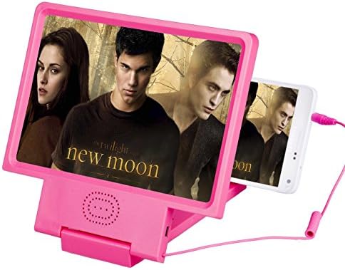 AGYTECH Screen Magnifier Cell Phone 3D HD Movie Video Amplifier with Speaker/Foldable Holder Stand/Adapter for Apple iPhone 6/6s/6 Plus/6s Plus, Samsung Galaxy and All Smart Phone (pink)