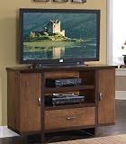 Entertainment Credenza Contemporary Style in Walnut Finish