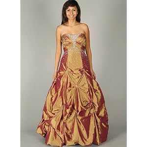 Pleated Rhinestone Pick-Up Formal for Bridesmaid Formal Prom