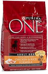 Purina One Chicken & Rice Dog Food, 4-Pound Bags (Pack of 6)