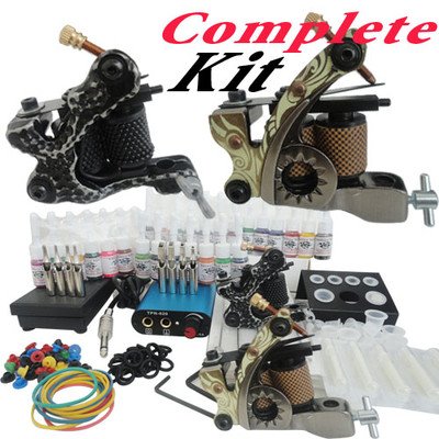  Nouveau style 2 pistolets de tatouage machine à tatouer kit 28 encres K2