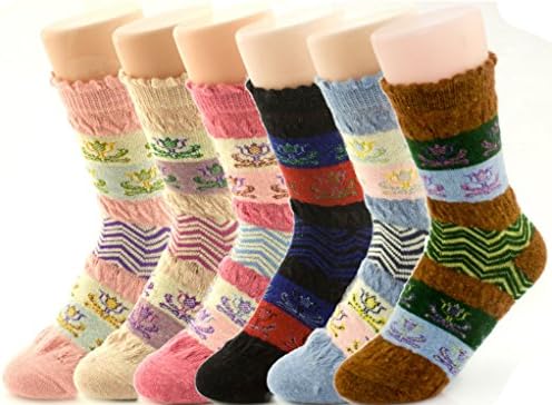 Jiye Womens Merino Ragg Wool Crew Socks