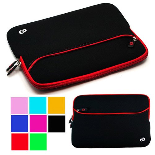 Durable Neoprene Protective Sleeve for Apple MacBook Pro MC700LL/A 133-Inch Laptop , Black with Red Trim