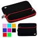 Durable Neoprene Protective Sleeve cover with Exterior Pocket for Toshiba Satellite L675-S7108 17.3-Inch LED Laptop (Many Colors Available), Black Red Trim