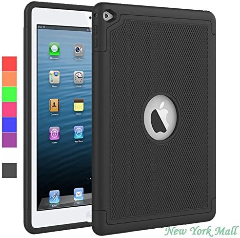 iPad 6 Case,iPad Air 2 Case,New York Mall Shock- Absorption / High Impact Resistant Hybrid Dual Layer Armor Defender Full Body Protective Cover Case For iPad Air 2 (Black)