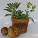 Mortar & pestle large (oiled). Hand-carved from olive woodIMAGE