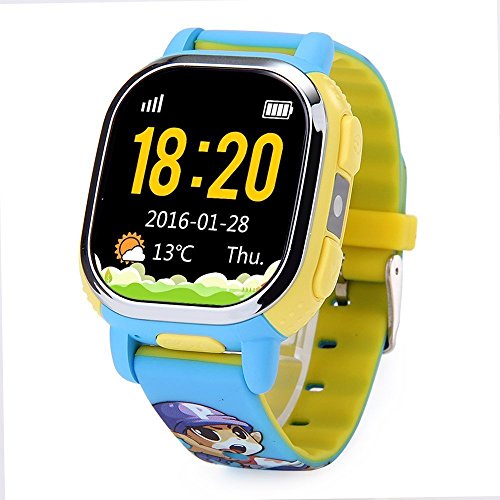 Tencent QQ Watch GPS Tracker Wifi Locating Kids Smart Watch Phone SMS Steps Voice Chat for Children Safe Security SOS Alarm Camera Locating And Image Interaction (Blue )