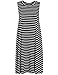 ROMWE Women's Striped O Neck Sleeveless Simple Loose Swing Dress Tunic Dress