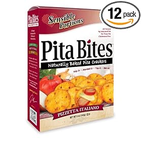 Sensible Portions Pita Bites, Pizzetta Italiano, 5-Ounce Boxes (Pack of 12) by Sensible Portions