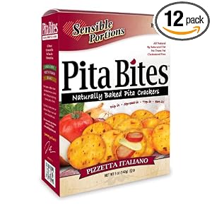 Sensible Portions Pita Bites, Pizzetta Italiano, 5-Ounce Boxes (Pack of 12) by Sensible Portions