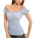 G by GUESS Tibby Striped Smocked Top, BALI WASH (M)