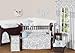 Sweet Jojo Designs Gray and White Damask Crib Bed Skirt Dust Ruffle for Elizabeth, Skylar, and Avery Collection Bedding Sets