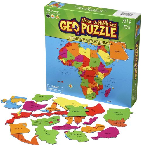 GeoPuzzle Africa and the Middle East - Educational Geography Jigsaw Puzzle (65 pcs) - by Geotoys On Sale