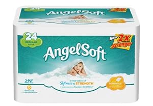 Angel Soft Regular Rolls, 24 Rolls, Pack of 4 (96 Rolls)
