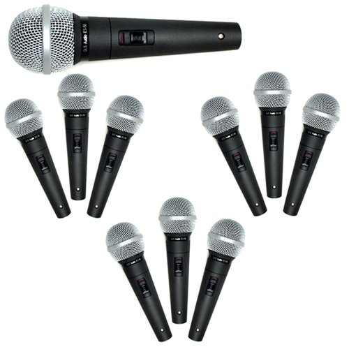 GLS Audio Professional Vocal Microphone ES-58-S - With On/Off Switch 10 Pack