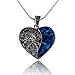 Embolden Jewelry Silver Blue Green Abalone Shell Heart Pendant Love Necklace for Wife Mother Girl