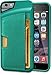 Smartish iPhone 5/5s/SE (2016) Wallet Case - Q Card Case for iPhone 5/5s/SE (2016) [Protective Slim Cover] [Silk] - Green Fabric